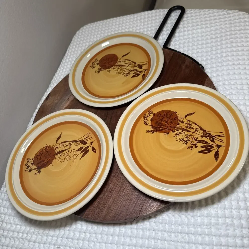 Vtg Stonecrest Andre Ponche Designer Korea 236 ECHO 7” Dessert / Salad Set Of 3 - Picture 4 of 7